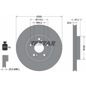 TEXTAR Disques de frein pour HONDA: Accord (Ref: 92140903) pas cher