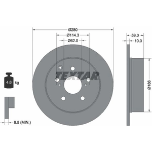 TEXTAR Disques de frein pour TOYOTA: Avensis (Ref: 92168103) pas cher