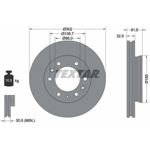 TEXTAR Disques de frein pour FORD: Ranger (Ref: 92253403) pas cher