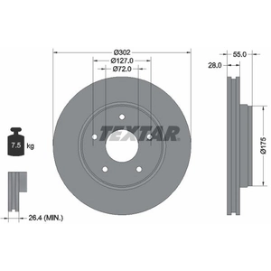 TEXTAR Disques de frein pour JEEP: Wrangler (Ref: 92253303) pas cher