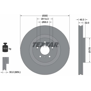 Disque de frein TEXTAR 92199105 avant, ventilé, 1 pièce pas cher