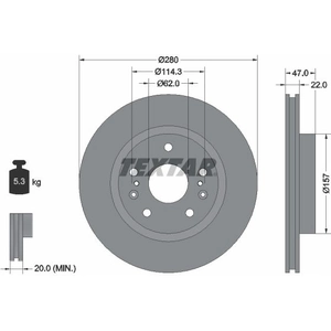 TEXTAR Disques de frein pour SUZUKI: Vitara, SX4, S-Cross (Ref: 92268303) pas cher