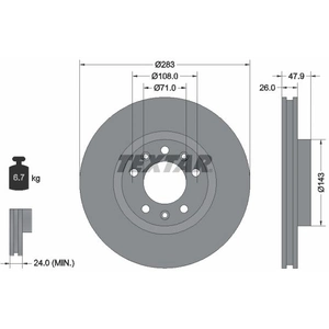 TEXTAR Disques de frein pour PEUGEOT: 308 & OPEL: Astra (Ref: 92267903) pas cher