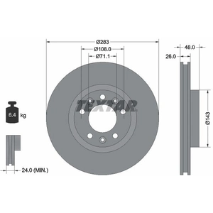 Disque de frein TEXTAR 92267203 avant, ventilé, 1 pièce pas cher