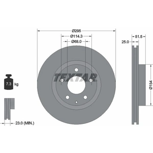 TEXTAR Disques de frein pour MAZDA: 3, CX-3 (Ref: 92267603) pas cher