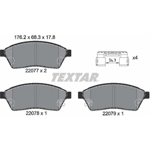 Kit de plaquettes de frein, frein à disque Q+ 2207701 Textar 2207701