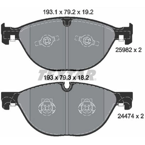 Comparateur de prix : Kit de plaquettes de frein, frein à disque Q+ 2598201 Textar 2598201