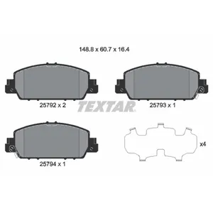 Kit de plaquettes de frein, frein à disque 2579201 Textar 2579201 pas cher