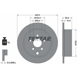 TEXTAR Disques de frein pour SUBARU: Forester, XV, Impreza (Ref: 92262003) pas cher