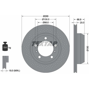 TEXTAR Disques de frein pour PORSCHE: Boxster, Cayman (Ref: 92165303) pas cher