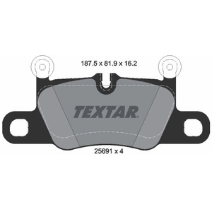 TEXTAR Plaquettes de frein X4 pour PORSCHE: 911, Cayenne (Ref: 2569101)