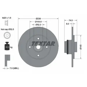 Textar Disque de frein PRO 92154003 pas cher