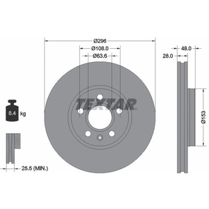 TEXTAR Disques de frein pour VOLVO: S60, V90, S90, V60 (Ref: 92287505) pas cher