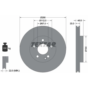 Disque de frein TEXTAR 92287705 avant, ventilé, à haute teneur en carbone, 1 pièce pas cher