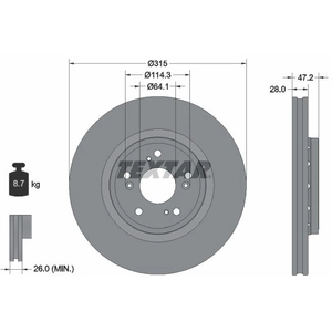 TEXTAR Disques de frein pour HONDA: CR-V (Ref: 92283303) pas cher