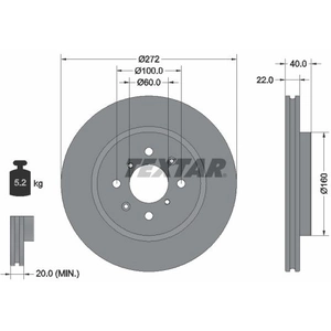 TEXTAR Disques de frein pour SUZUKI: Swift (Ref: 92278203) pas cher