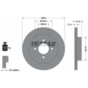 TEXTAR Disques de frein pour MITSUBISHI: Space Star, Space Star II (Ref: 92278003) pas cher