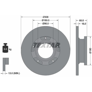 TEXTAR Disques de frein pour FORD: Transit/Tourneo (Ref: 92273903) pas cher