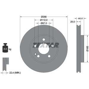 TEXTAR Disques de frein pour MERCEDES-BENZ: Classe A, Classe B (Ref: 92132005) pas cher
