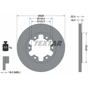 TEXTAR Disques de frein pour FORD: Transit/Tourneo (Ref: 92275803) pas cher