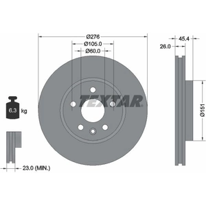 TEXTAR Disques de frein pour OPEL: Ampera E, Astra & VAUXHALL: Astra (Ref: 92277103) pas cher