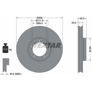 TEXTAR Disques de frein pour FORD: Transit/Tourneo (Ref: 92273003) pas cher