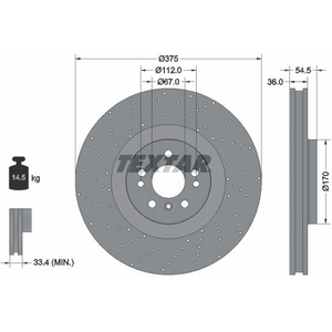 Disque de frein TEXTAR 92279805 avant, ventilé, perforé, 1 pièce