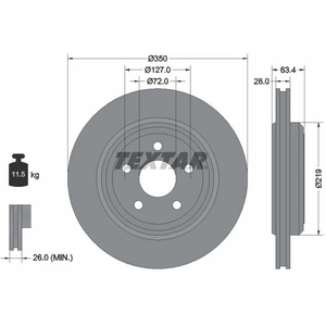 Disque de frein TEXTAR 92282003 arrière, ventilé, 1 pièce pas cher