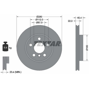 TEXTAR Disques de frein pour MINI: MINI & BMW: Série 2 (Ref: 92279203) pas cher