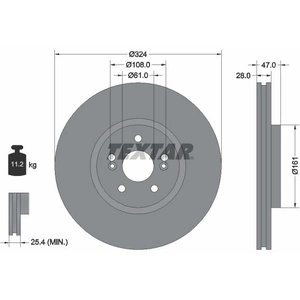 TEXTAR Disques de frein pour RENAULT: Espace, Vel Satis (Ref: 92119405)