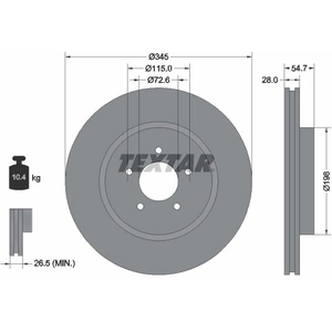 TEXTAR Disques de frein pour CHRYSLER: 300C & LANCIA: Thema (Ref: 92177105) pas cher