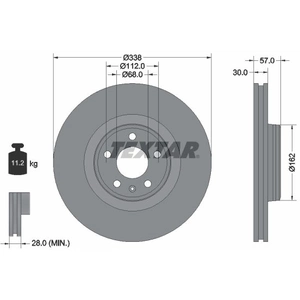 Disque de frein TEXTAR 92282605 avant, ventilé, à haute teneur en carbone, 1 pièce pas cher