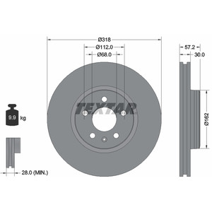 Disque de frein TEXTAR 92282705 avant, ventilé, à haute teneur en carb... pas cher