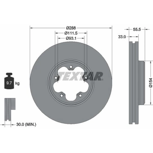 TEXTAR Disques de frein pour FORD: Transit/Tourneo (Ref: 93260603) pas cher