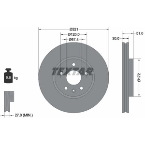 Disque de frein TEXTAR 92187005 avant, ventilé, à haute teneur en carbone, 1 pièce pas cher