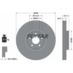 Disque de frein TEXTAR 92289305 avant, ventilé, à haute teneur en carbone, 1 pièce pas cher
