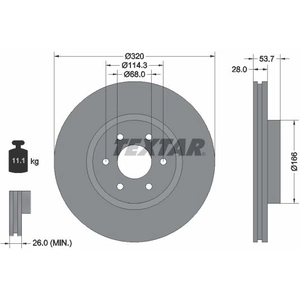 Disque de frein TEXTAR 92296503 avant, ventilé, 1 pièce pas cher