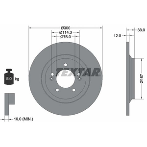 Disque de frein TEXTAR 92296303 arrière, plein, 1 pièce pas cher