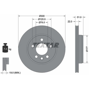 Disque de frein TEXTAR 92288503 arrière, ventilé, 1 pièce pas cher