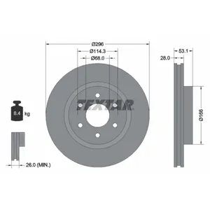 Disque de frein TEXTAR 92285803 avant, ventilé, 1 pièce pas cher