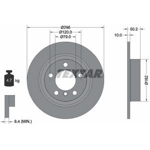 Disque de frein TEXTAR 92294003 arrière, plein, 1 pièce pas cher