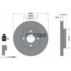 TEXTAR Disques de frein pour FORD: Fiesta (Ref: 92292703) pas cher