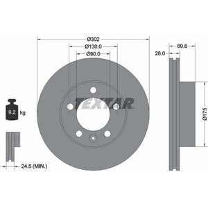 Disque de frein TEXTAR 92228603 avant, ventilé, 1 pièce pas cher