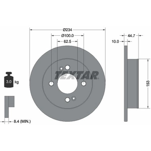 TEXTAR Disques de frein pour HYUNDAI: i10 (Ref: 92291603) pas cher