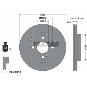 TEXTAR Disques de frein pour FORD: Fiesta, Ka (Ref: 92176005) pas cher