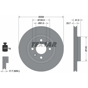 Disque de frein TEXTAR 92292103 avant, ventilé, 1 pièce pas cher