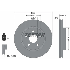TEXTAR Disques de frein pour JEEP: Commander, Grand Cherokee (Ref: 92184505) pas cher