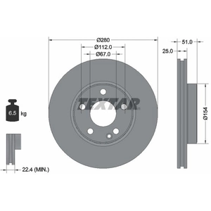 Disque de frein TEXTAR 92257005 avant, ventilé, à haute teneur en carbone, 1 pièce pas cher