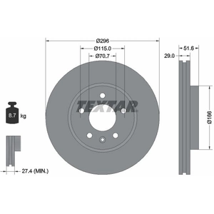 TEXTAR Disques de frein pour CHEVROLET: Captiva & VAUXHALL: Antara & OPEL: Antara (Ref: 92165405) pas cher