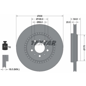 TEXTAR Disques de frein pour VOLVO: XC 90 (Ref: 92126803) pas cher